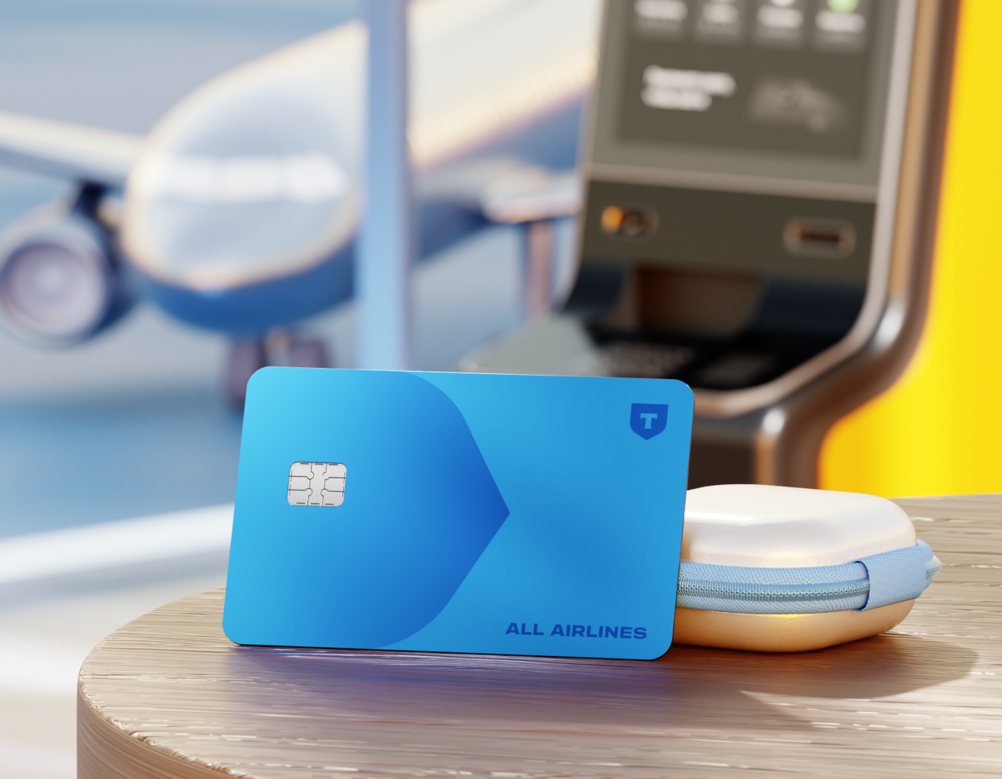 Голубая дебетовая карта All Airlines Т-Банка — предметная сцена